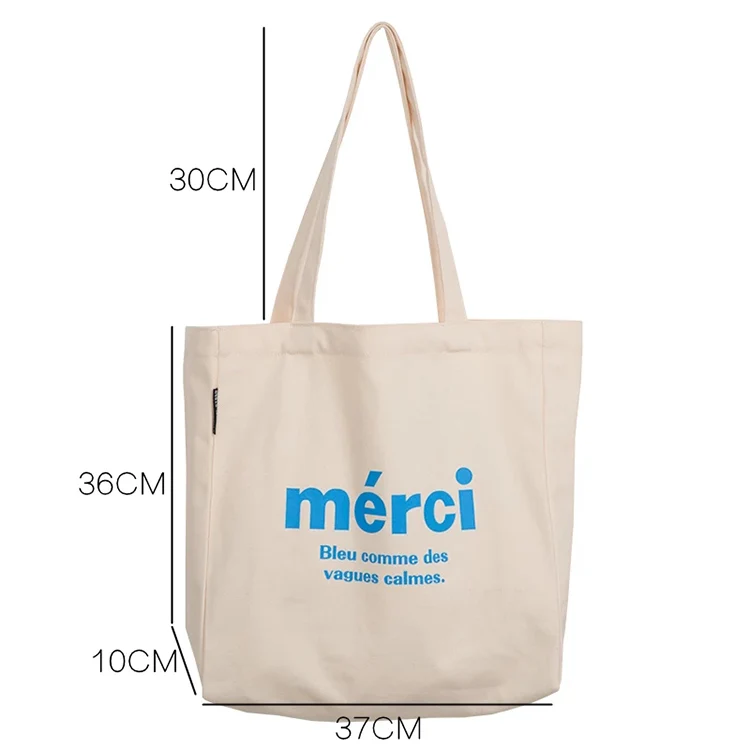 Wholesale Custom Print Logo Cheap Reusable Bags Plain White Blank Tote Cotton Canvas Shopping  Bag