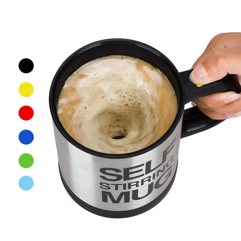 Custom Stainless Steel Unique Auto Stirring Cup Black Smart Coffee Creative Electric Stirring Self Mugs
