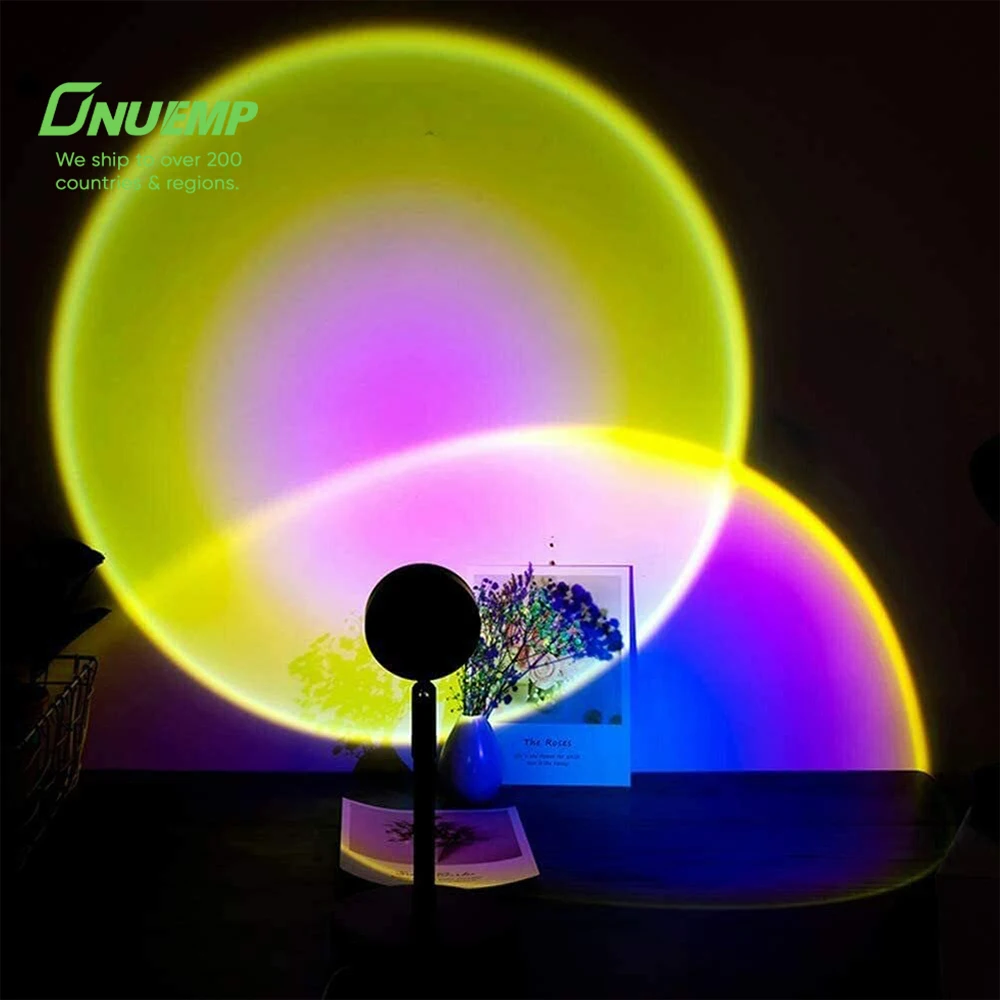 
Rainbow Sunset Projection lamp LED Wall Lamps Nightlight Projector with USB Modern Floor Stand Sunset Lamp 