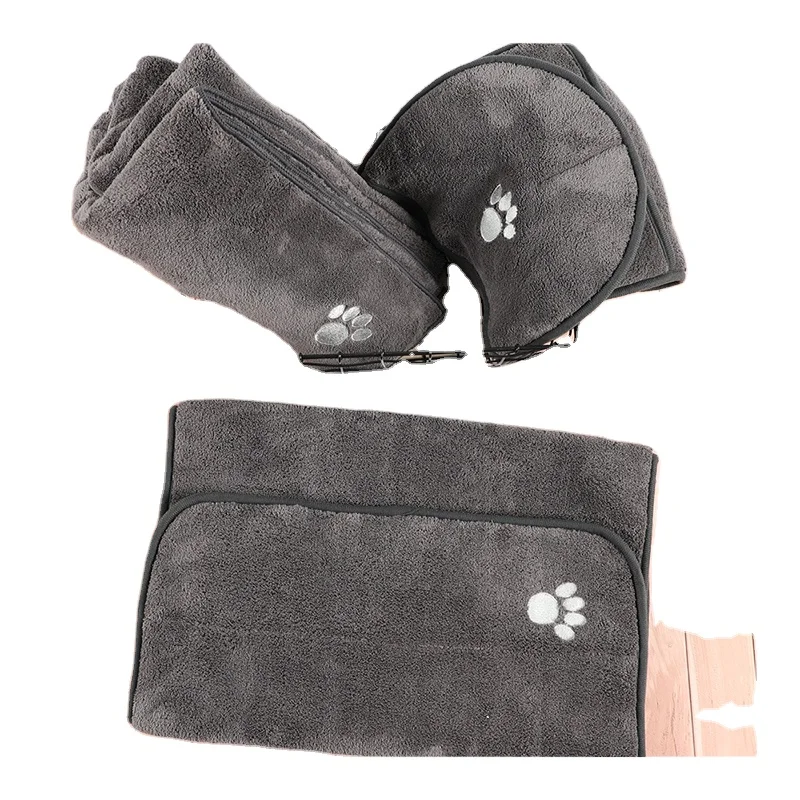 Quick Drying Microfibre Dog Pet Bath Towel dog hooded towel animal hooded towel pattern
