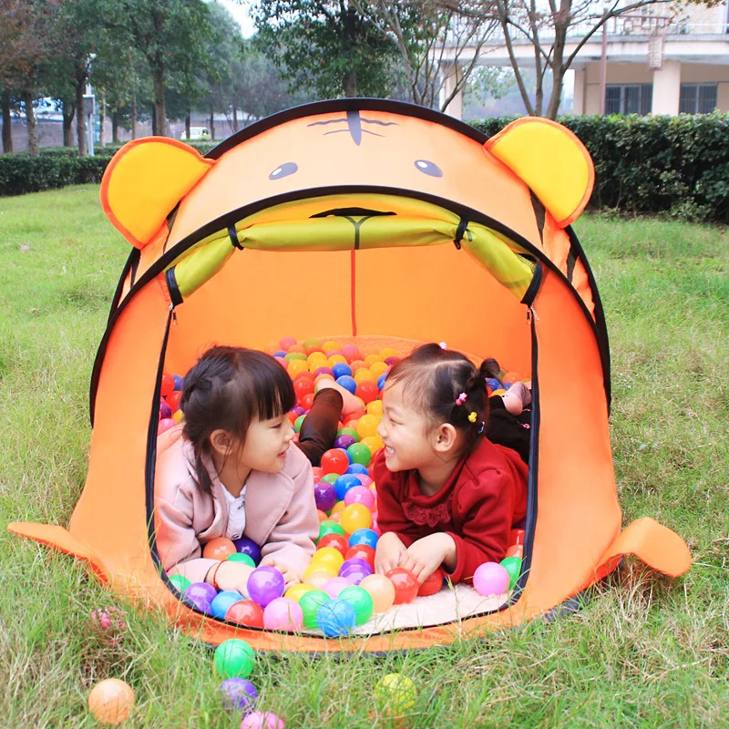 Indoor Outdoor Folding Tiger Style Popup Kids Play House Tent