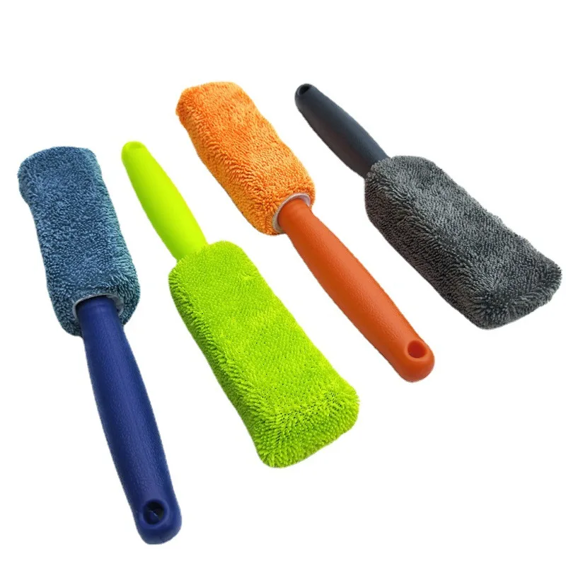 Wheel Brush Microfiber Long-handled Tire Brushing Car Beauty Tool Cleaning Pigtail Cloth Tire Hub Brush