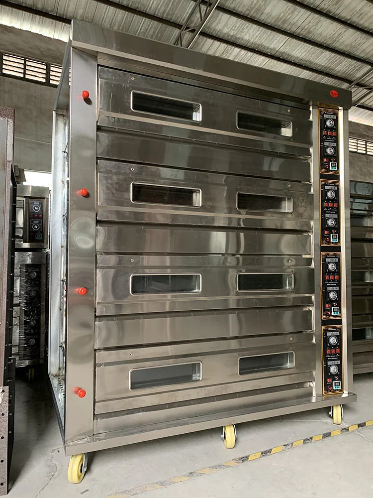 Professional Industrial Wholesale Bread 2 Door 5 Tray 4 Deck Gas Electric Pizza Oven for Restaurant