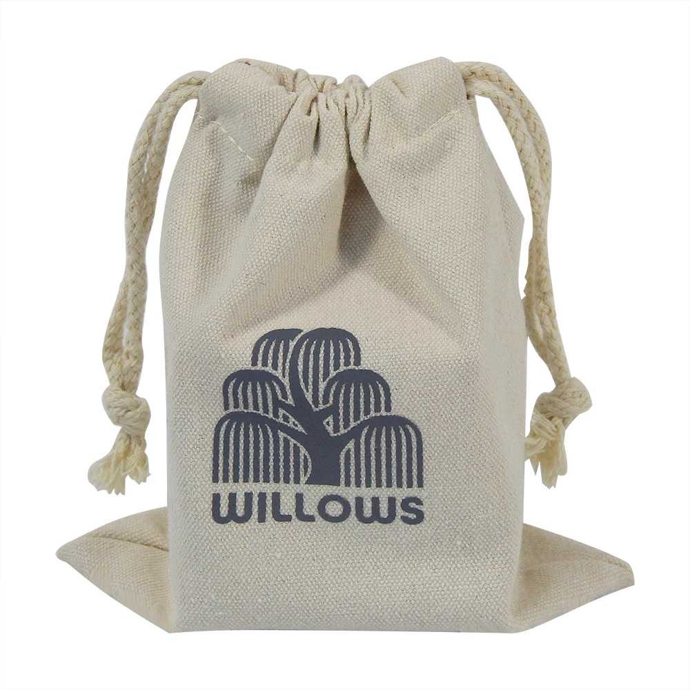 Women Small Coin Purse Canvas Jewelry storage drawstring bag eco reusable muslin gift rope bag with custom