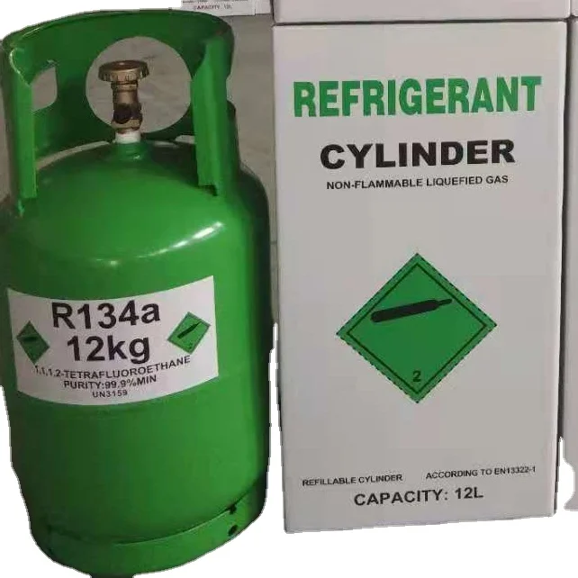 12L/CE refillable cylinder R134a 12KG Gas Refrigerant Gas R134a For High Purity R134a Refrigerant with low factory price