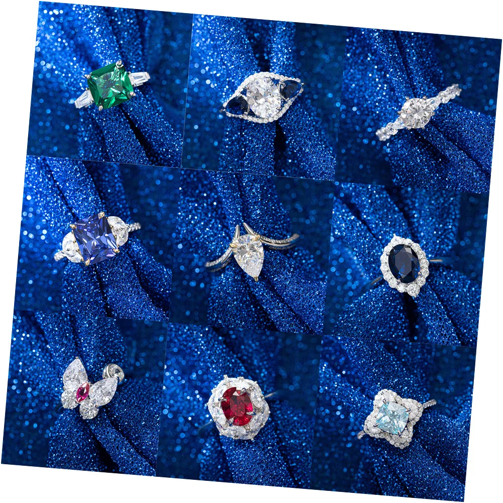 Fine Jewelry Ring Set Custom Jewelry White Gold S925 Sterling Silver With 8A/5A Zircon Diamond Ring Engagement Wedding for Women