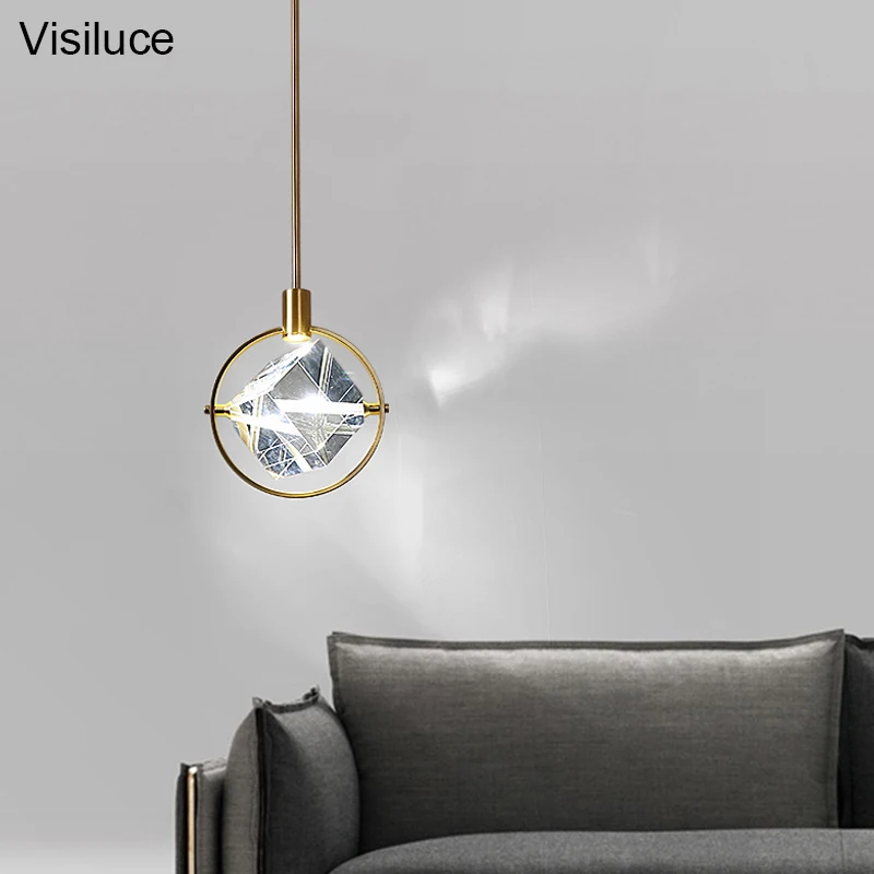 Modern Luxury crystal Nordic Chandelier bedside Pedant Light  LED Pendant Lamp for  Dining bar hotel Kitchen use