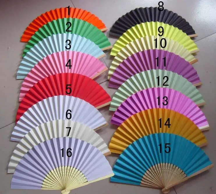 wedding gift bamboo paper hand fan kis DIY gift 21cm customized logo folding fan