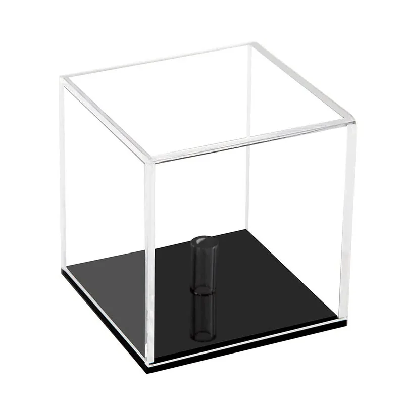 square perspex Golf Ball Display for Enthusiasts clear acrylic Golf Ball Display Case with Turf and Magnetic Card/Picture Slot
