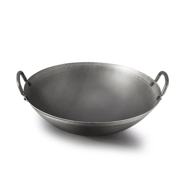 Chinese Carbon Steel Machine Made Wok With Double Steel Handle round bottom wok carbon steel wok