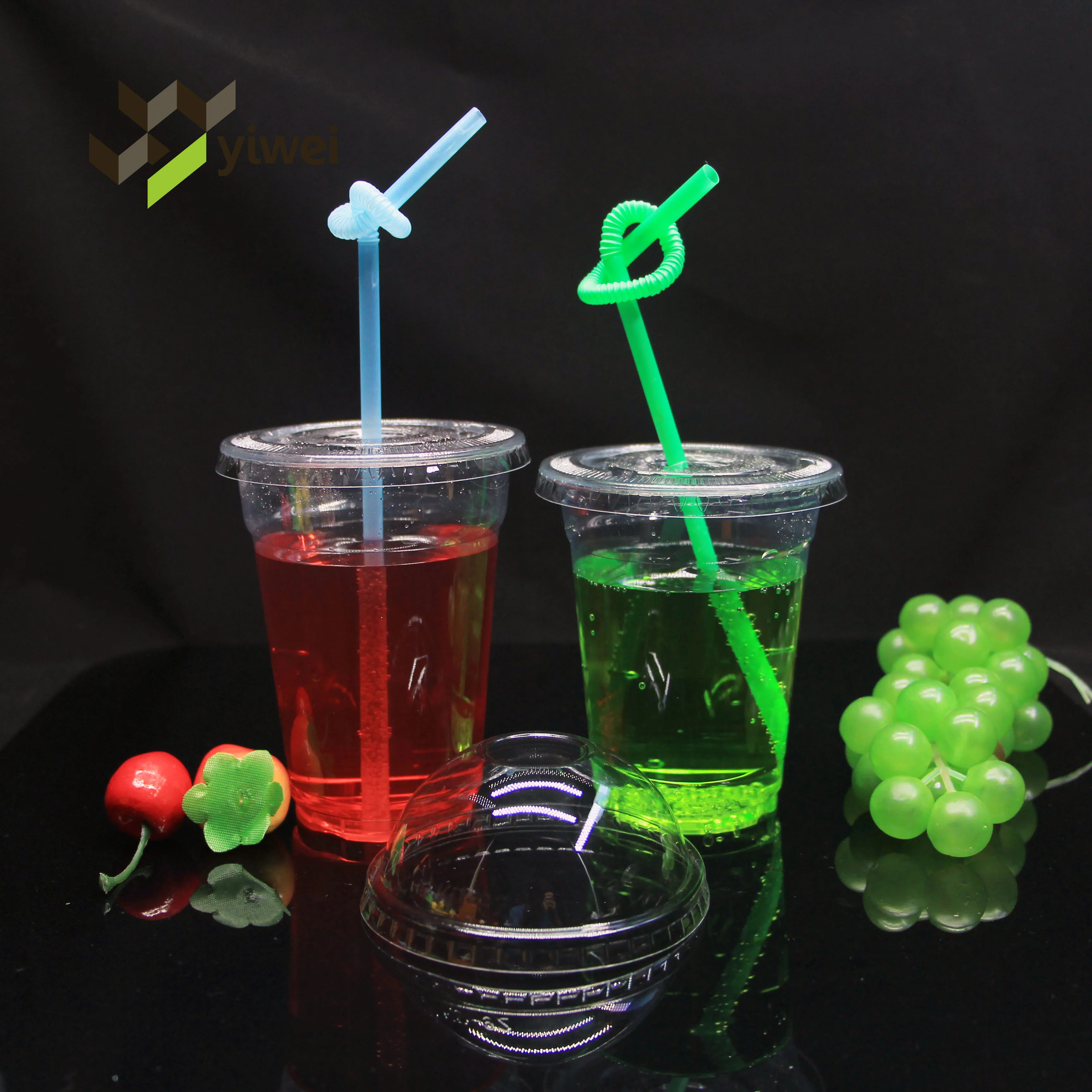 Food Grade Transparent Disposable Coco U Shape Plastic PP Boba Tea Cup for Sundae Ice Cream and Milk Shake