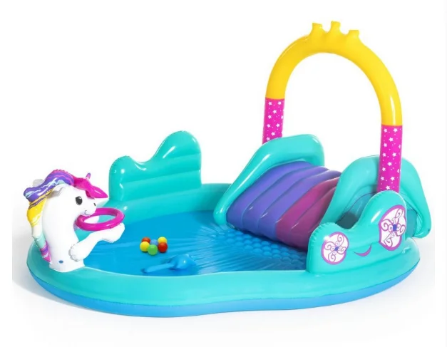 New arrival intex unicorn spray baby padding Pool children outdoor inflatable water play toy Kids Swimming Pool  With slide