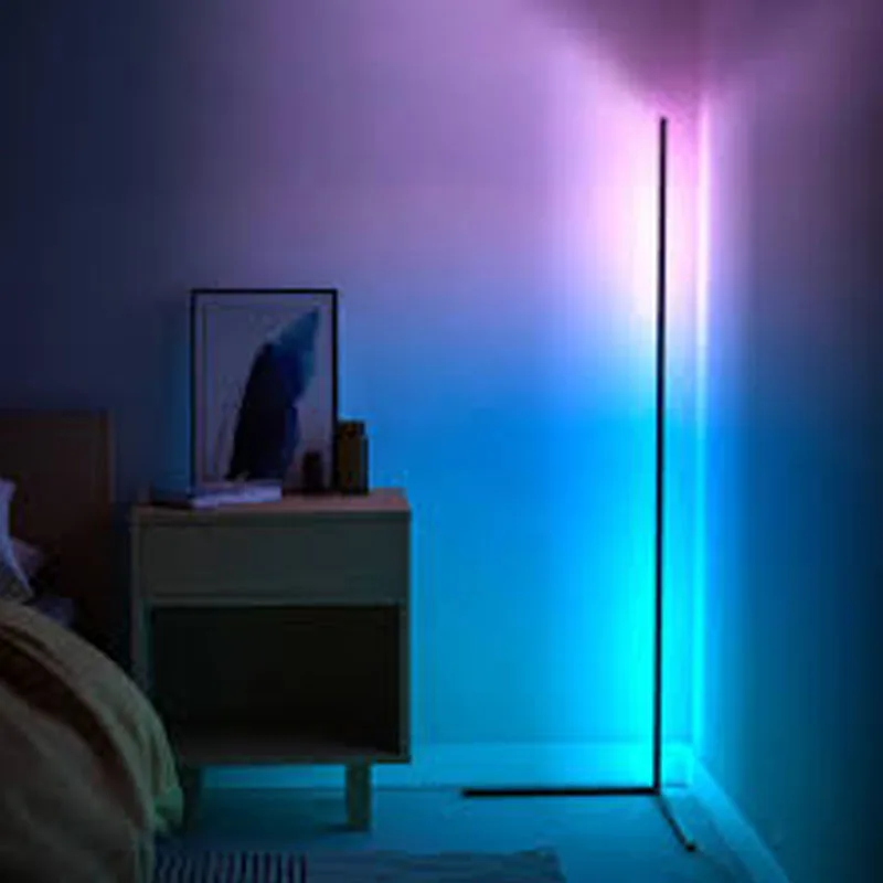 Modern bedroom vivid led simple RGB lighting adjustable color changing corner stand lamp smallest corner floor light