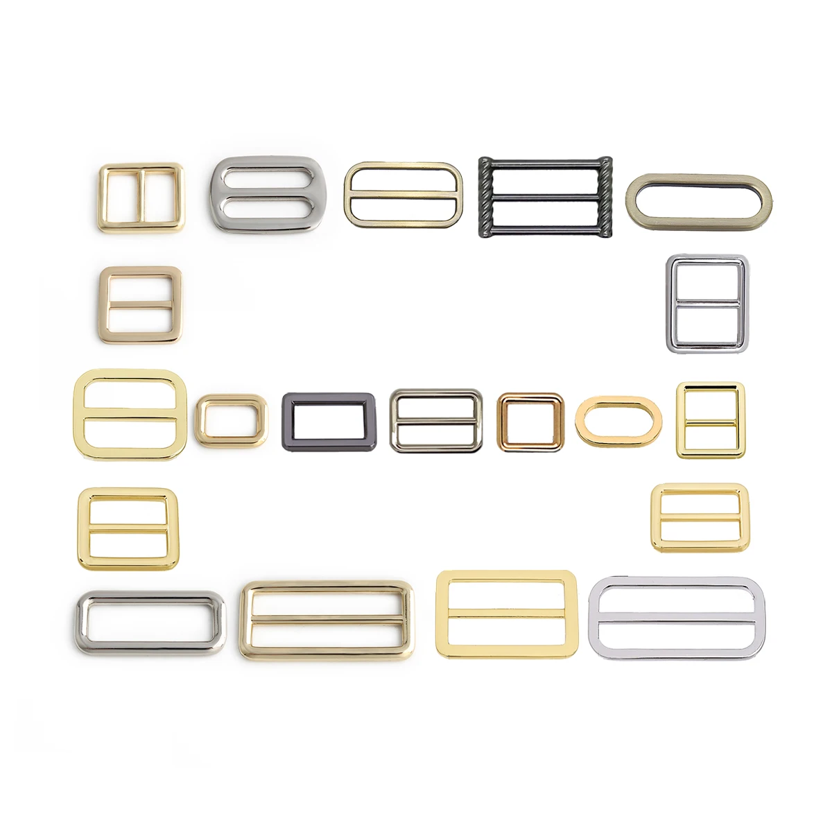 Customized OEM ODM Hanging Plating Adjustable retangular Buckles Adjust Rectangle Ring Square Belt Webbing Buckle For Bag