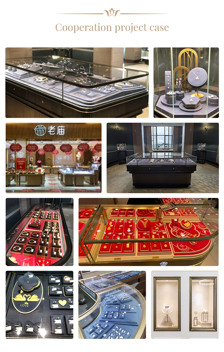 Factory directly sell wood stainless steel glasses stock jewelry display showcase