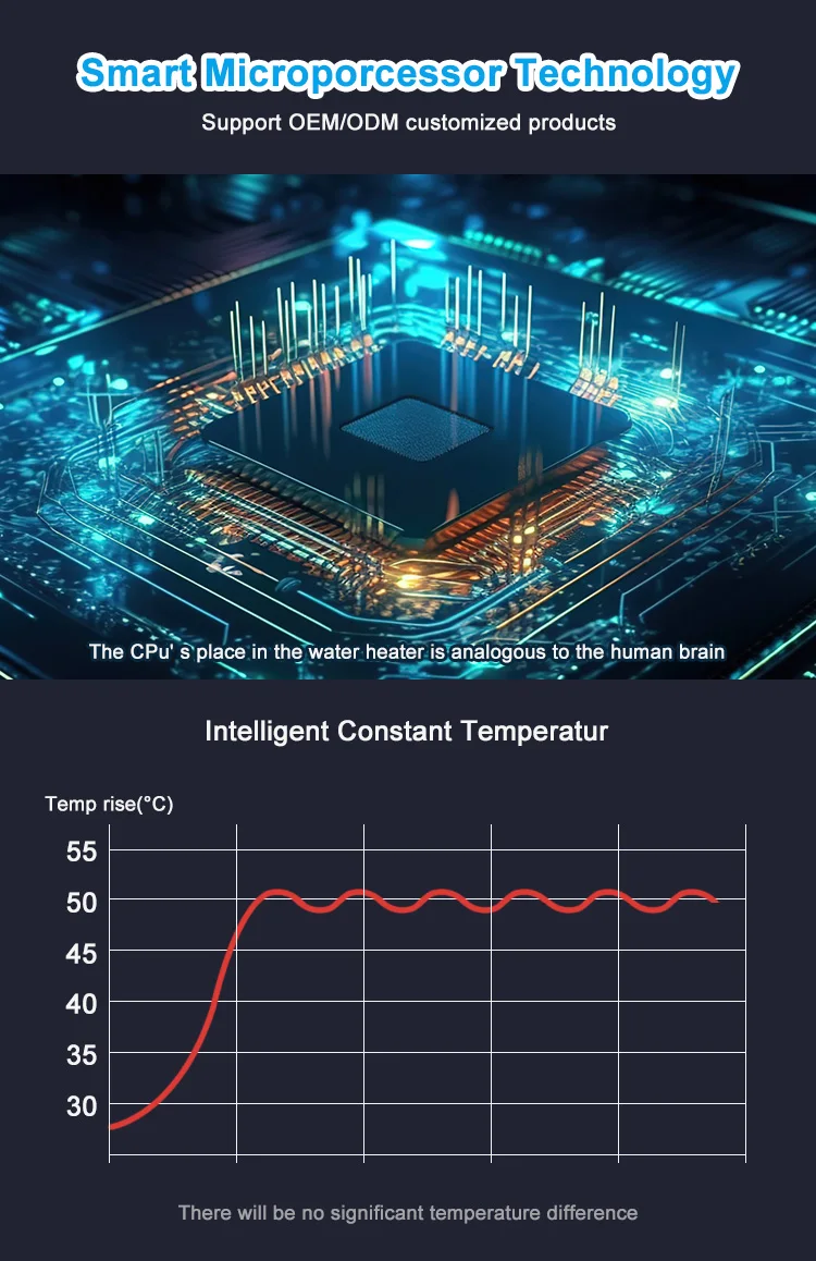 Anti-Rust Electrical Water Heater Temperature Adjustable Tankless Water Heater Electric