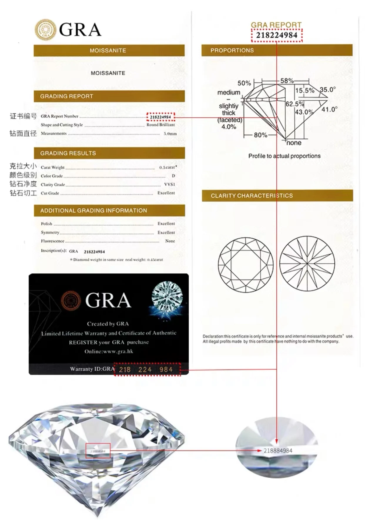 S925 Silver White Gold Plated Four Leaf Clover Pendant 0.8 CT D Color Solitaire Moissanite Pendant Necklace For Women