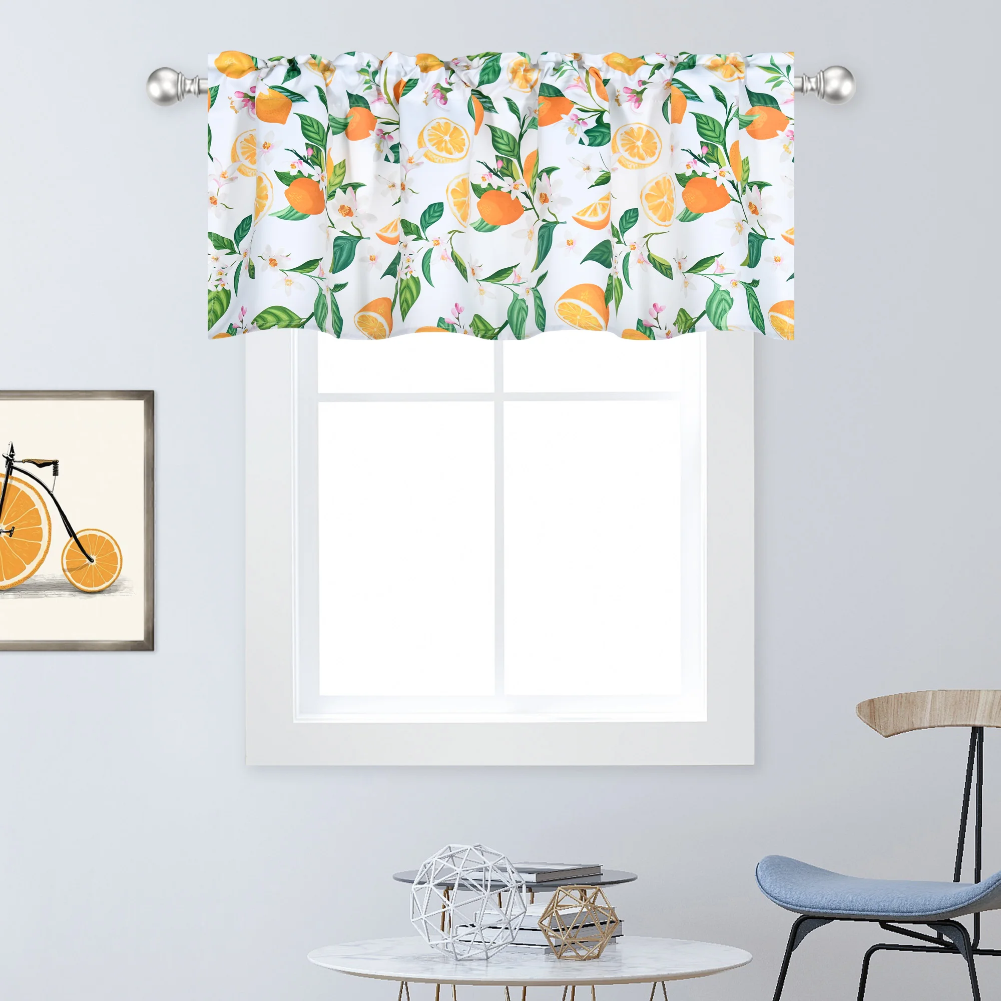 Orange Lemon Valance - 52 x 18 Inch Printed 100% Polyester Valance 1 Panel/pack