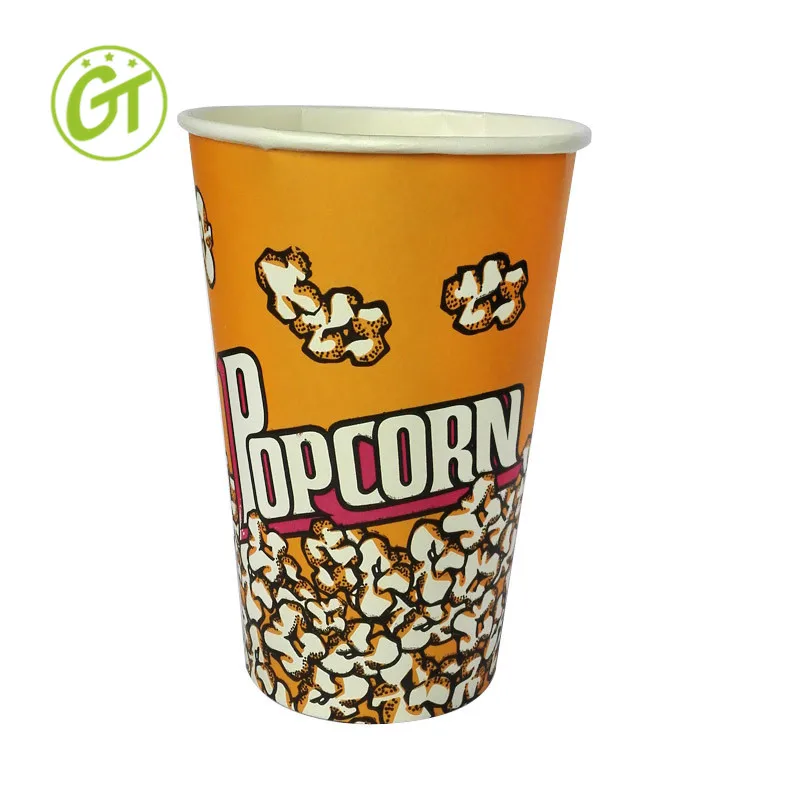 Green Treasure Large Big Size Costom Paper Tub Cup 64oz 85 OZ Paper Fried Chicken Popcorn Bucket with Lid