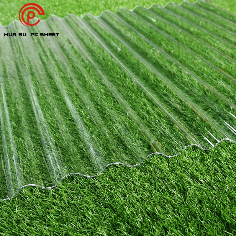 840 960 Wave Clear Corrugated Plastic Shingle Polycarbonate Sheet For Warehouse Roof