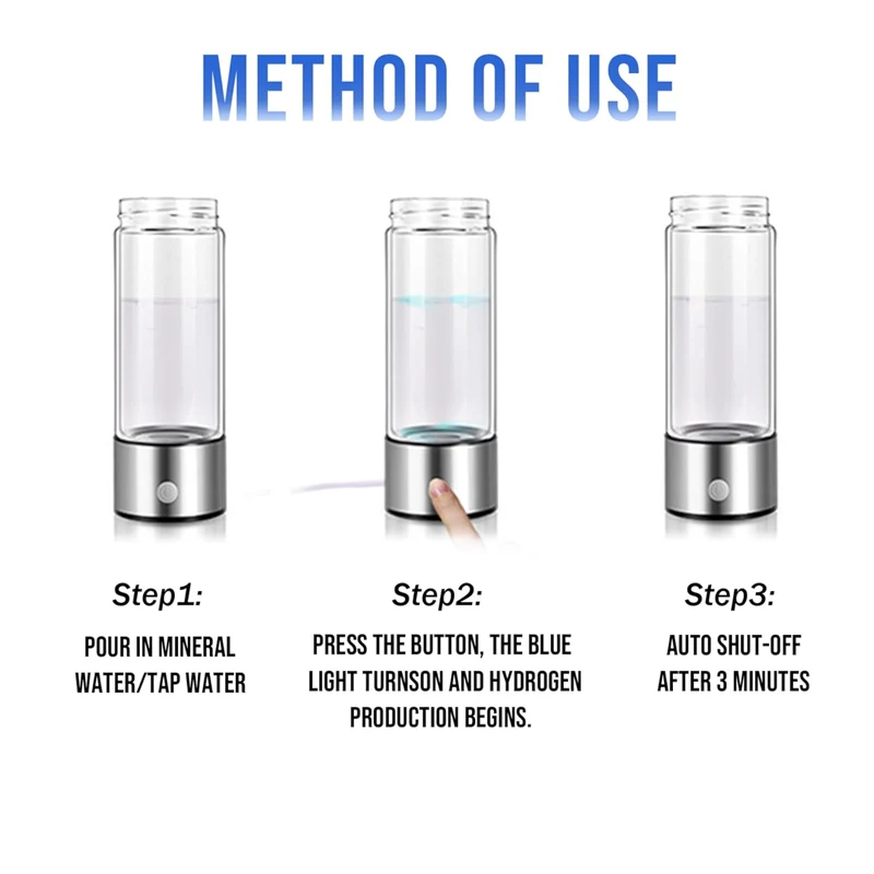 New 2024 Gift Set SPE PEM Technology Hydrogen-rich Hydrogen Water Bottle Generator Smart Tasteless H2 Hydrogen Rich Water Bottle