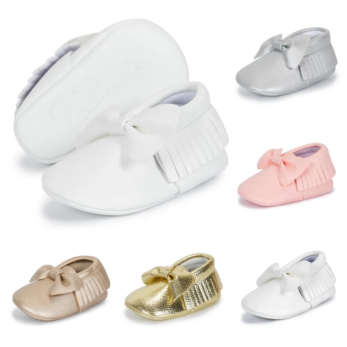 New Arrivals wholesale bowknot girl dress comfortable0-18 months girl infant girl Baby shoes