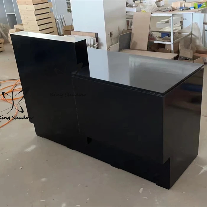 reception counter modern design reception desk salon furniture black reception table on sale