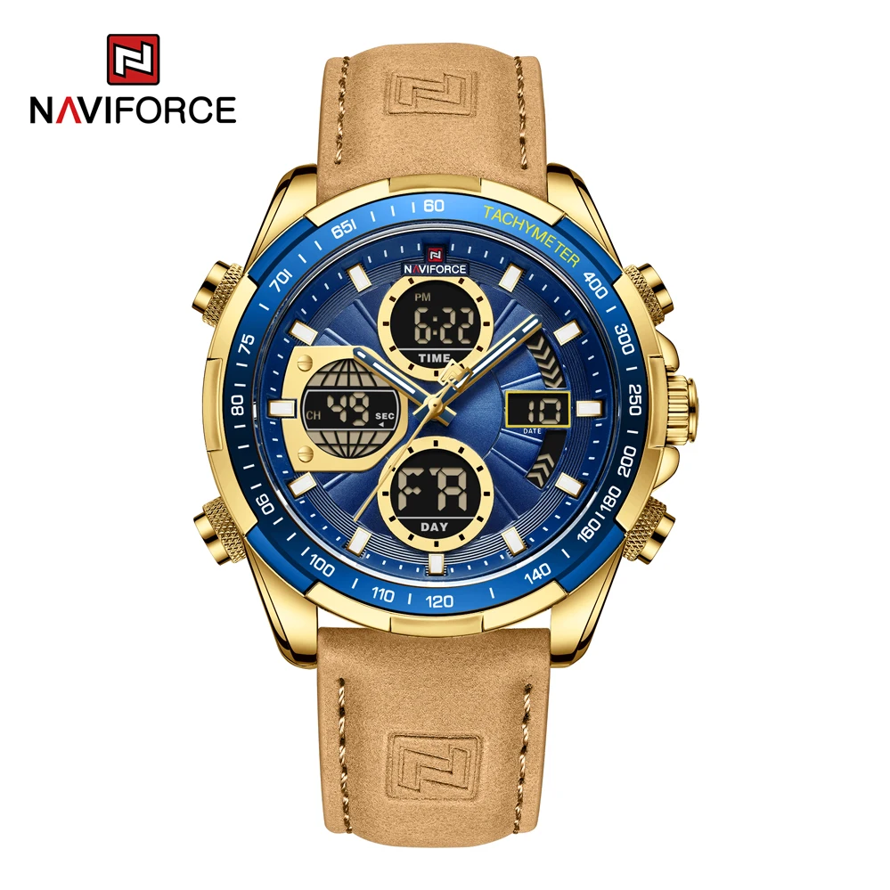 NAVIFORCE 9197 оригинальный дизайн водонепроницаемые часы с двойным дисплеем