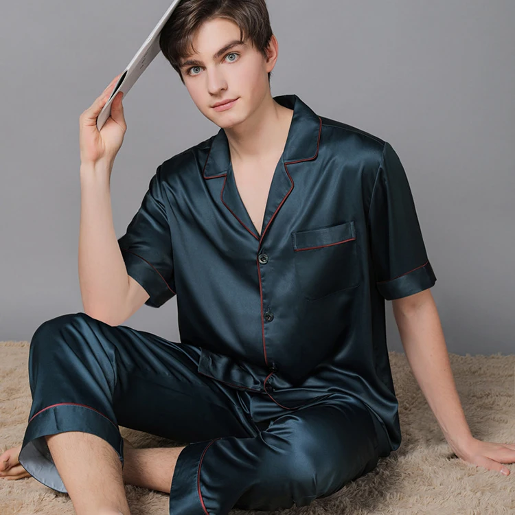 Pijamas Men Women Thin silk satin long sleeve Pajamas Sets Couple Satin Pajamas 2 Pcs Set Pyjamas Leisure Wear Pajamas