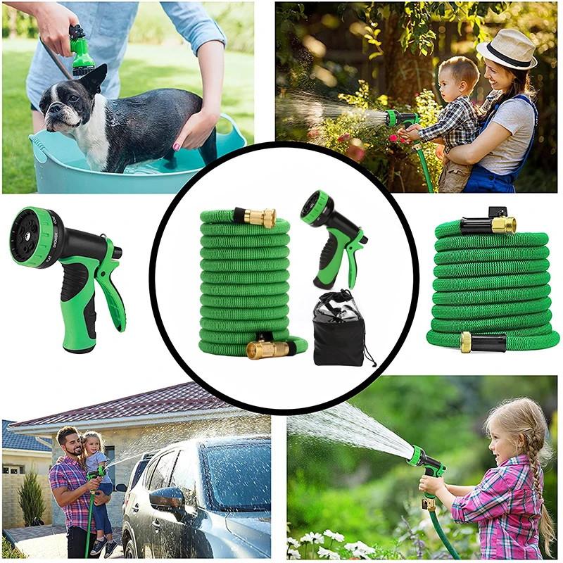 Factory Direct Retractable Garden Water Hose Car Washer Water Hose Pipe 10 Patterns Expandable Garden Hose Set