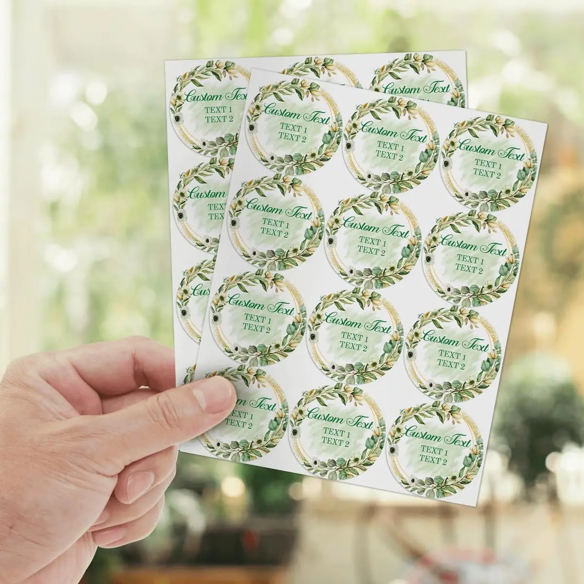 Custom Sticker Golden Leaves Thank You Stickers for Small Business Packaging Supplies