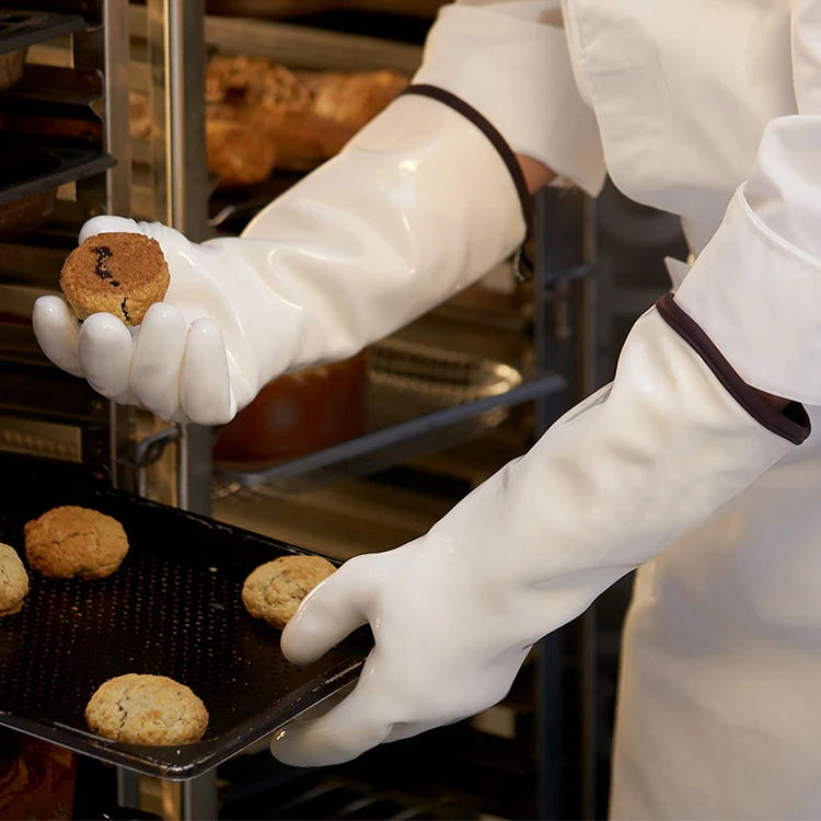 Waterproof Long Microwave Heat Resistant Boiling Water Liquid Silicone Food Cooking Barbecue Bbq Grill Oven Insulation Gloves