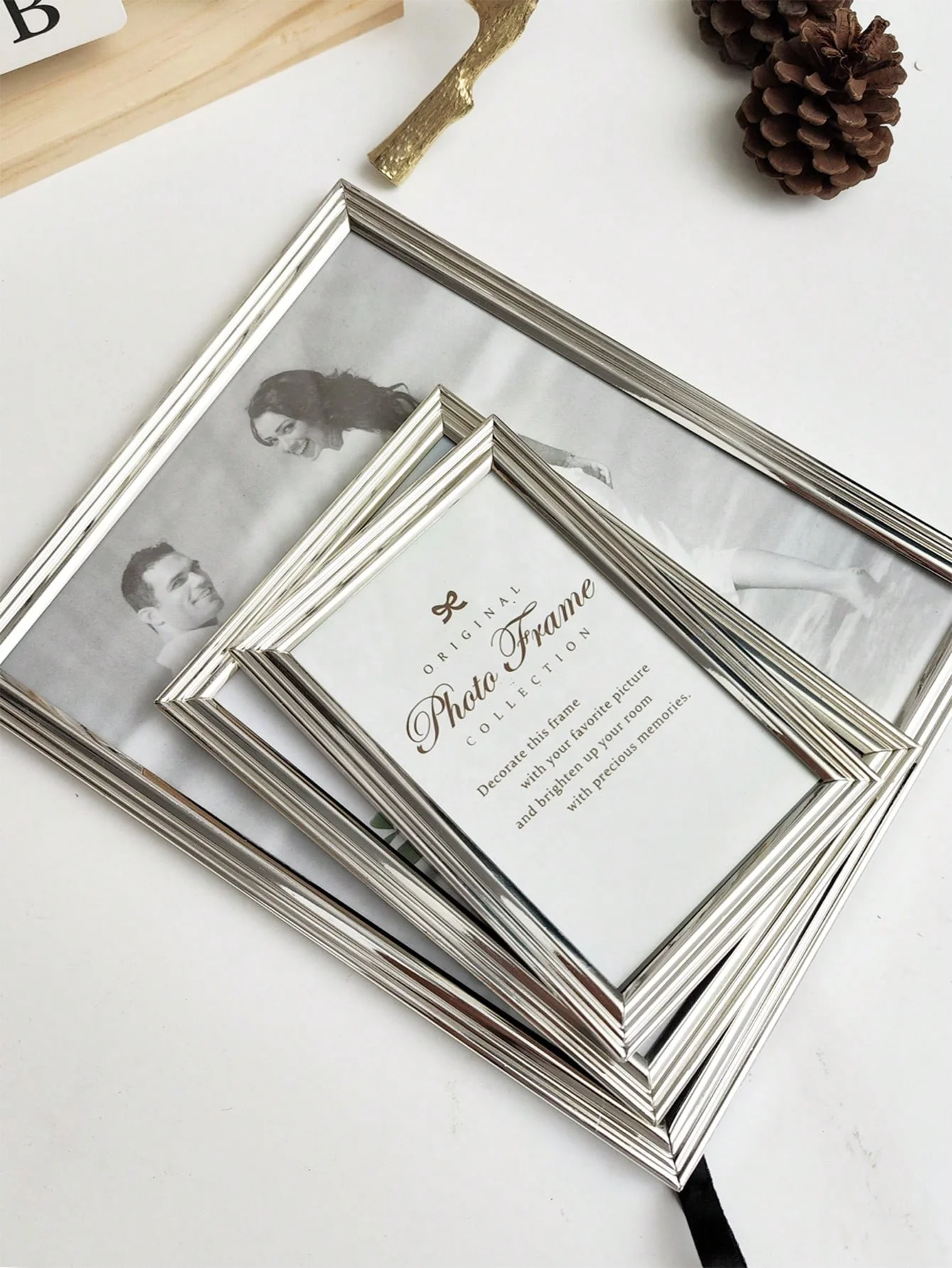 Metal silver picture frames 4*6 5*7 8*10 silver iron photo frame wedding gift with morden style high quality wholesale