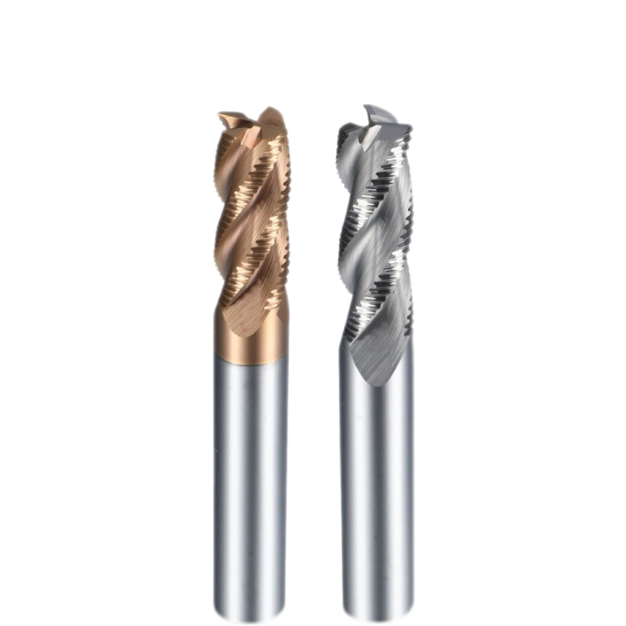 BKS High Hardness 4 Flutes Roughing Milling Cutter Spiral Corrugated Roughing Milling Cutter End Mill CNC Milling Tools