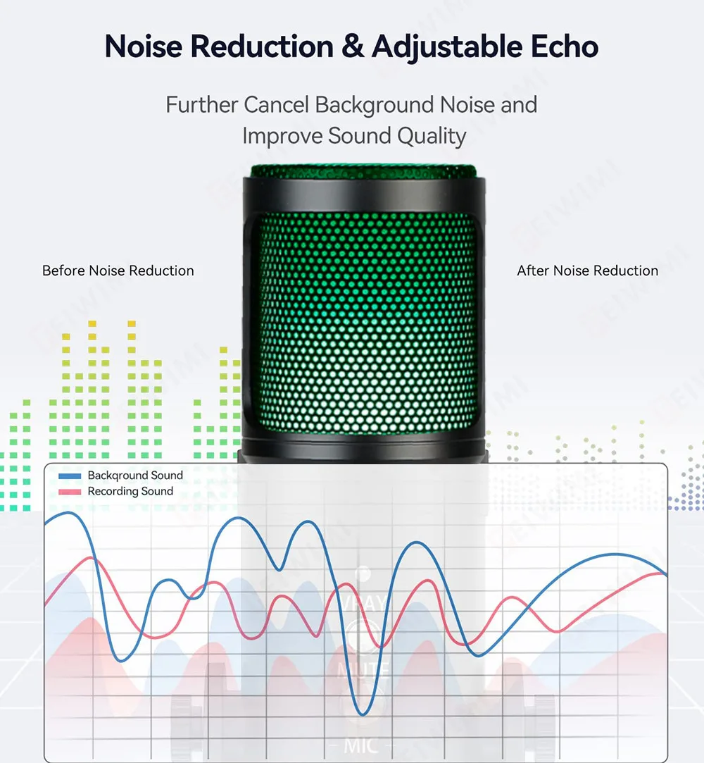 Wholesale USB Condenser Microphone Professional Podcasting Mic Studio Recording Microphone RGB Gaming Microphone With