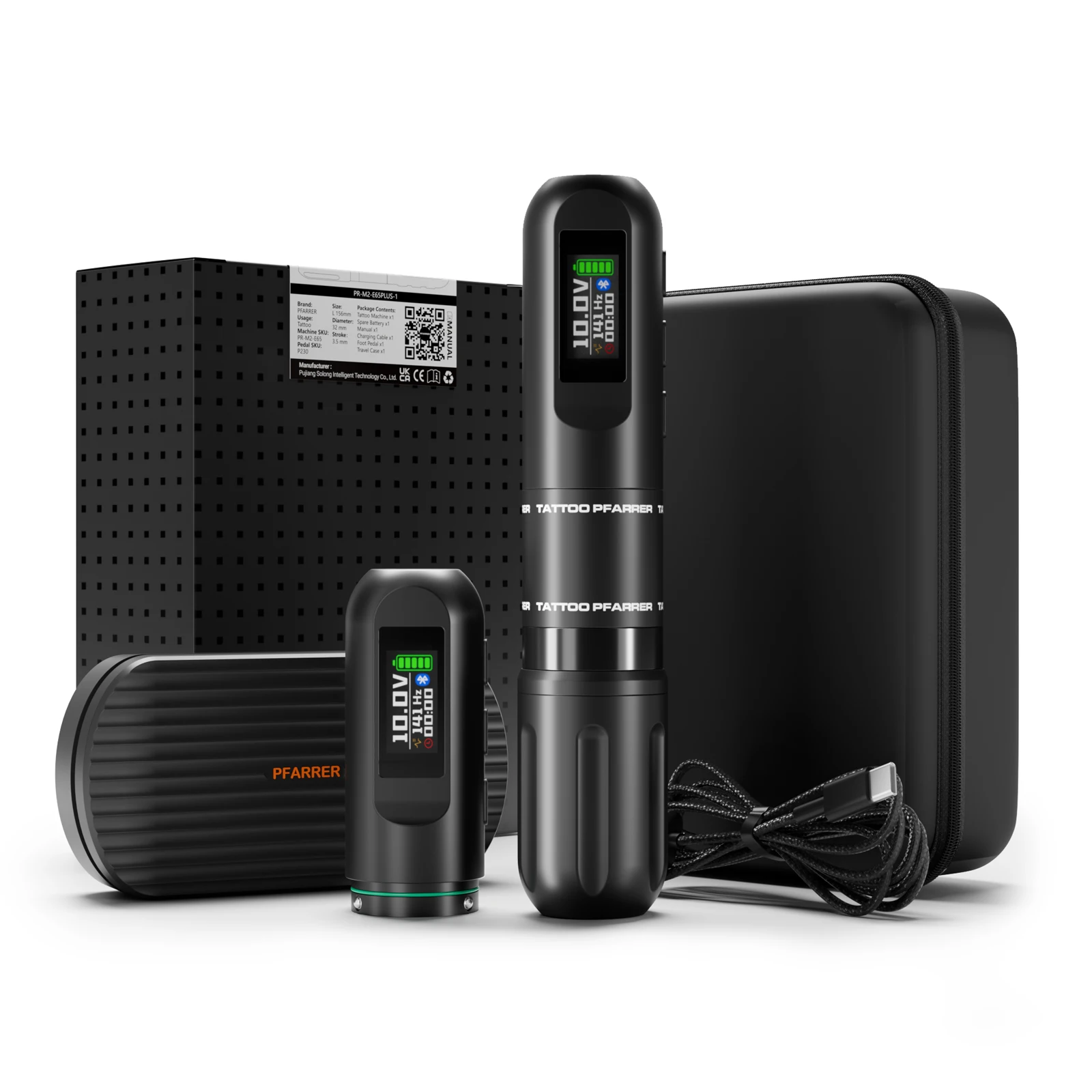 Rhein Bluetooth Foot Pedal Electric Pen Tattoo Machine Pen Stroke Adjustable Machine Pen High Quality Tattoo Guns