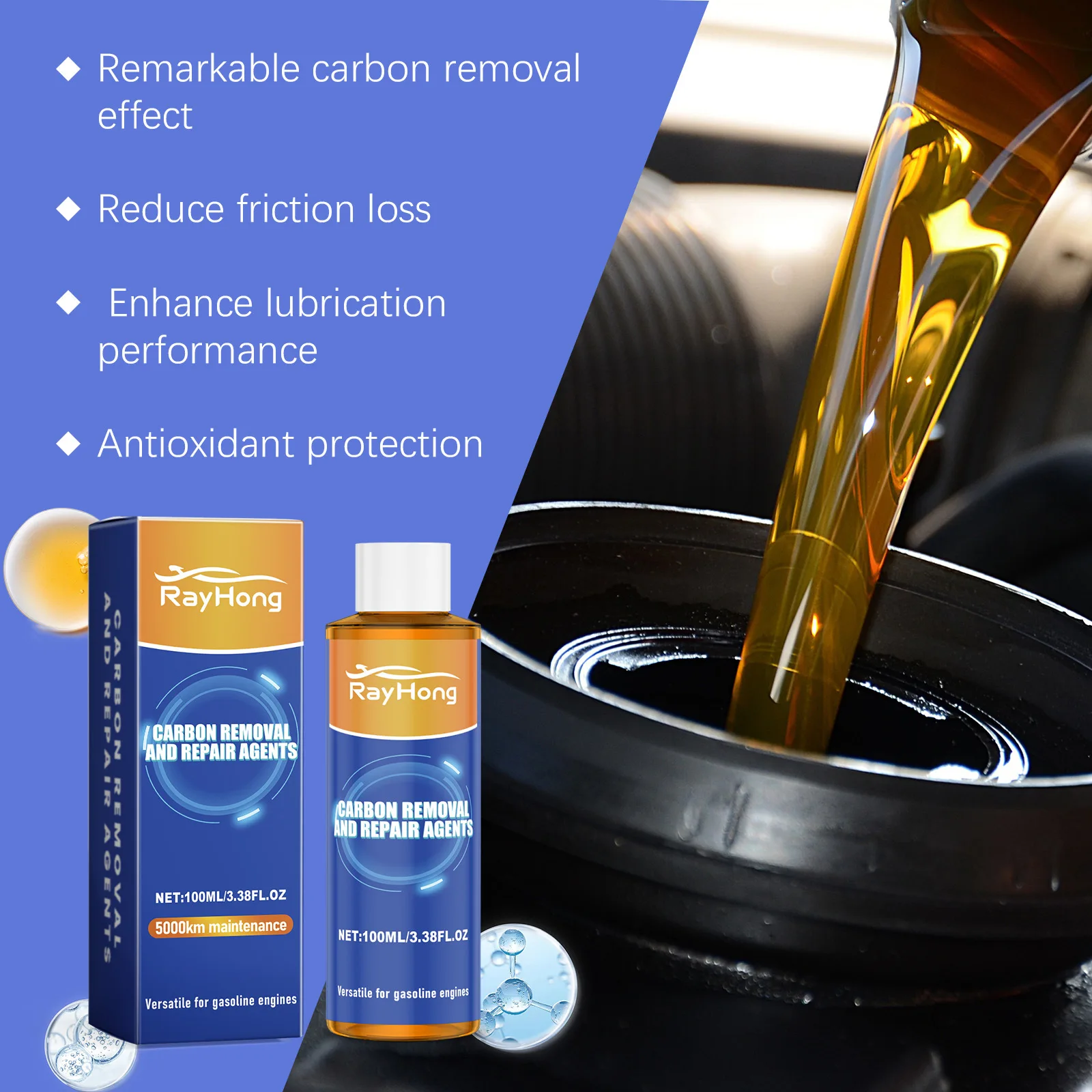 Wholesale Rayhong Automotive General Engine Anti Wear Protection Lubrication Noise Reduction Engine Decarbonization Repair Agent