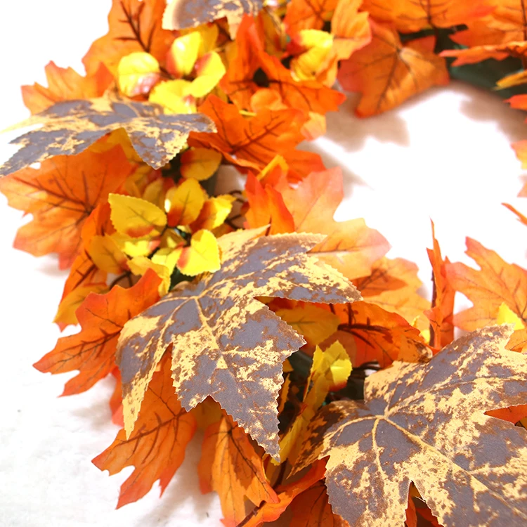 Factory hot sale autumn artificial pine leaf front door hanging garland artificial luxury indoor and outdoor Halloween deco