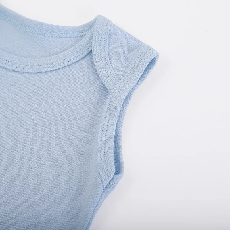 Ananbaby Wholesale Hot Summer Cool Sleeveless Newborn Rompers Unisex Wear Soft Cotton Bodysuit Baby