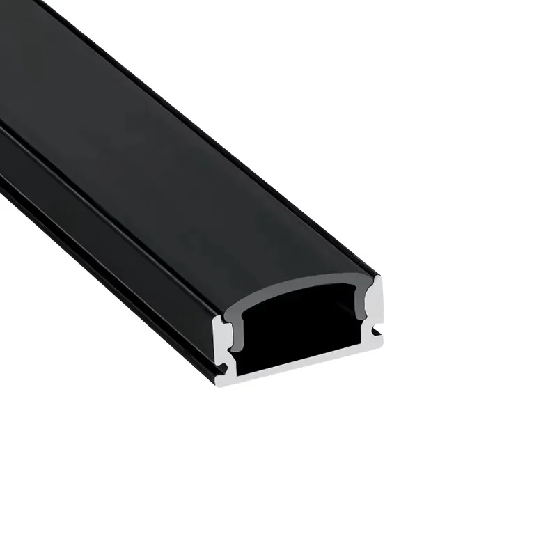 Custom Extruded Black Aluminum Profiles Channel W17*H7mm Embedded Black LED Aluminum Profile Channel