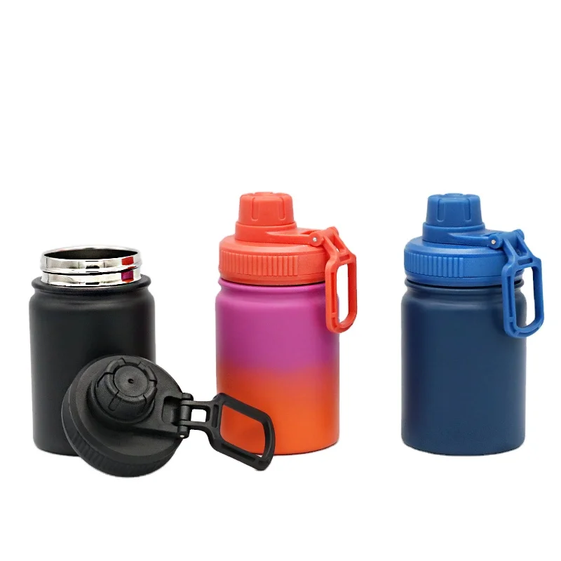 350ML Stainless Steel Double Wall Insulated Design Thermos Flasks Vacuum With Multiple Lids Kids Water Bottle