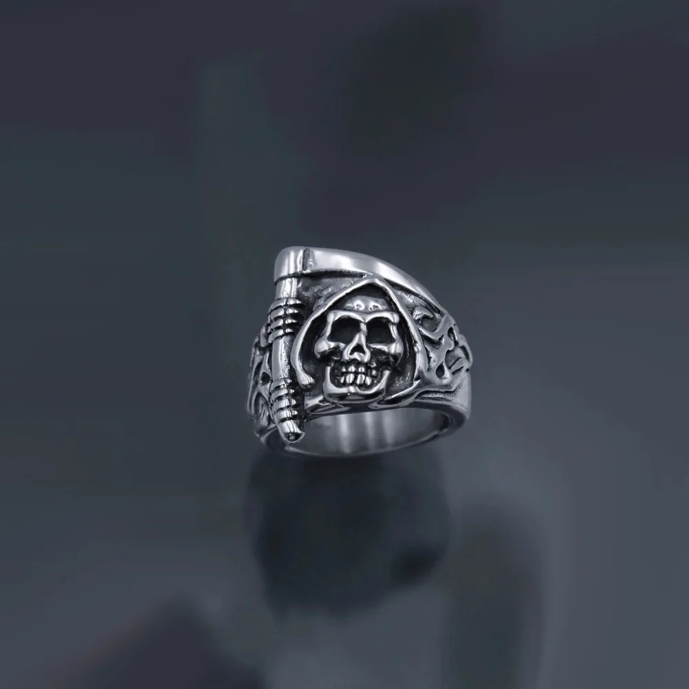Motorcycle Riders And Bikers Jewelry Hiphop Punk Style Popular Exaggerated Skull Ring For Female