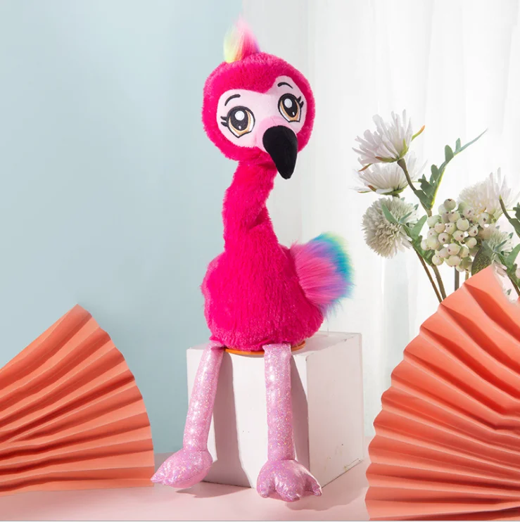 Hot selling alpaca flamingo ostrich plush toy cactus will sing and record stuffed toy home decor