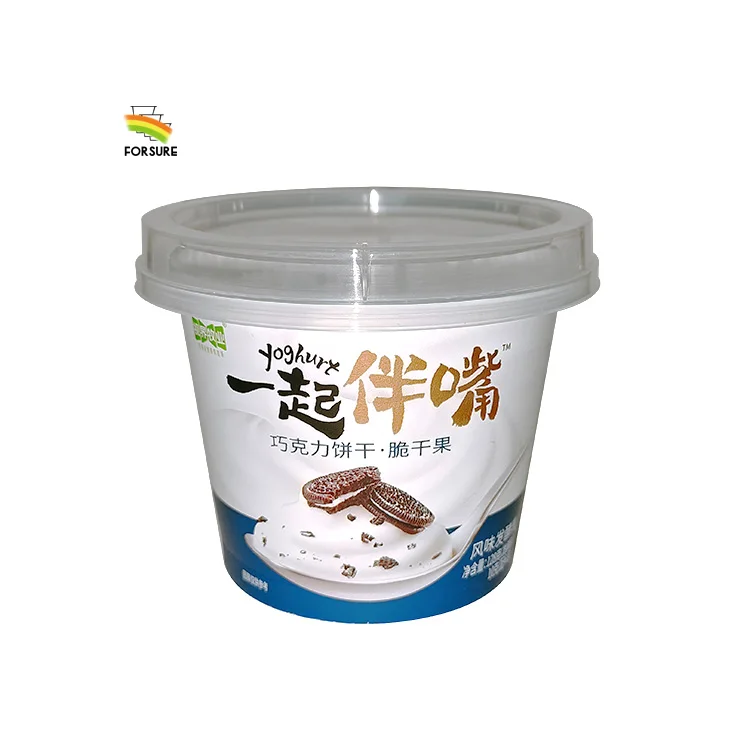 Customized Wholesale 120ml 180ml 200ml Yogurt Packaging Cup PP Plastic Food Grade Yoghurt Container with Spoon Yaourt Pot