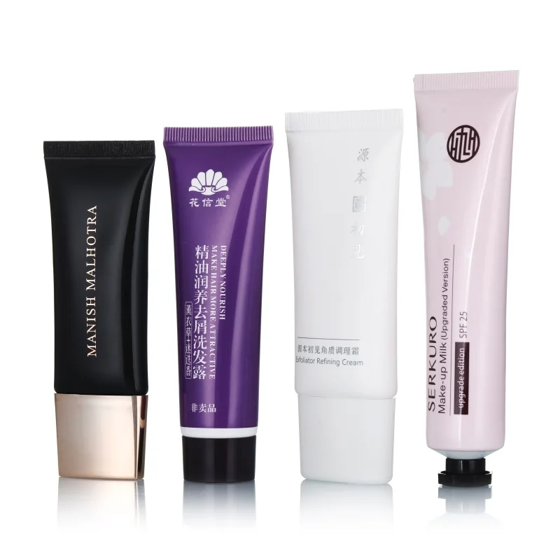 Empty 20ml 30ml 50ml 100ml transparent plastic tube flip top face wash cream soft tubes for cosmetic packaging