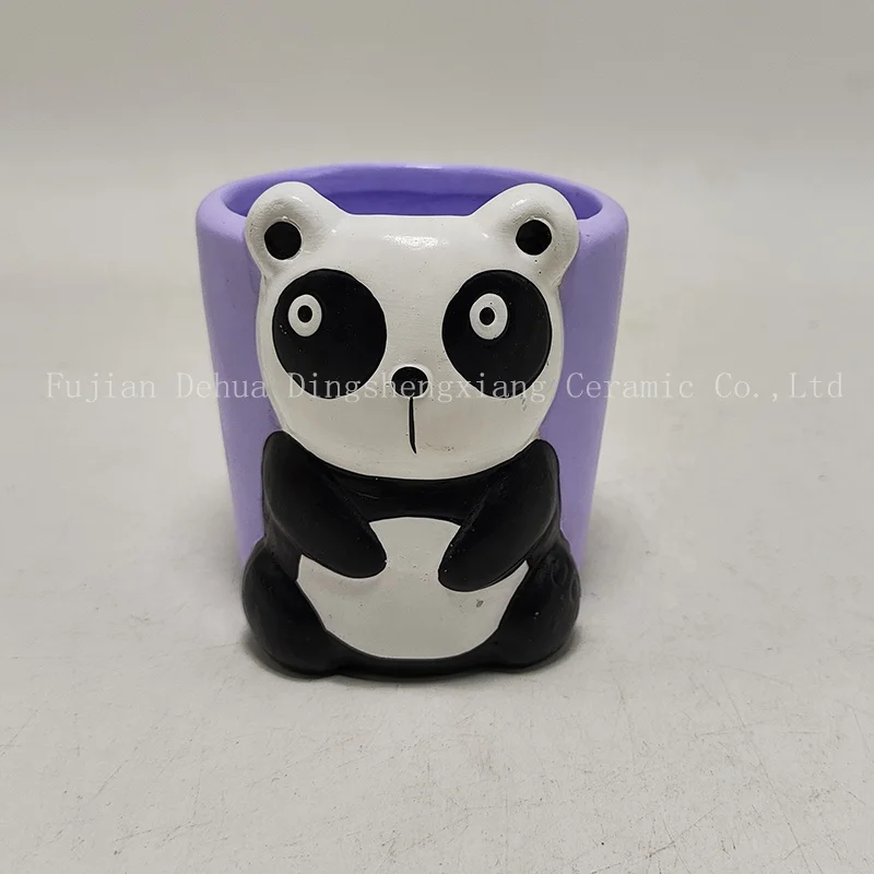 New Arrival Cheap flower pot cartoon ceramic animal Lion plants pots