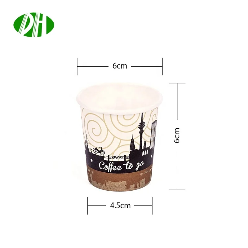 Paper Cups 4 oz Printed Hot Beverage Cup for Coffee Tea  & Water Disposable Durable paper cup