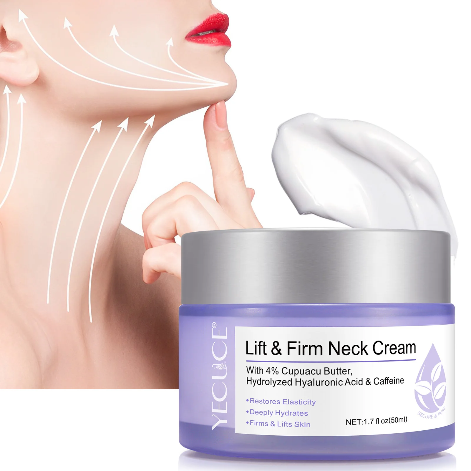 YECUCE 50ml deeply hydrates restores skin elasticity anti aging firming neck cream neck lift wrinkle cream neck tightening cream