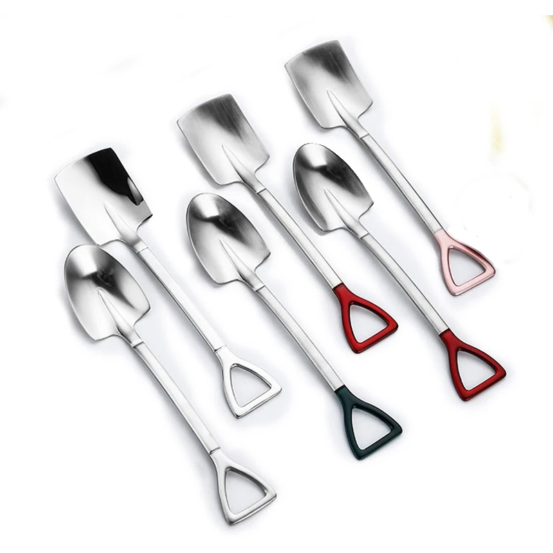 Customized 304 Stainless Steel Bar Dessert Ice Cream Unique Shovel Scoop Metal Spoon Set