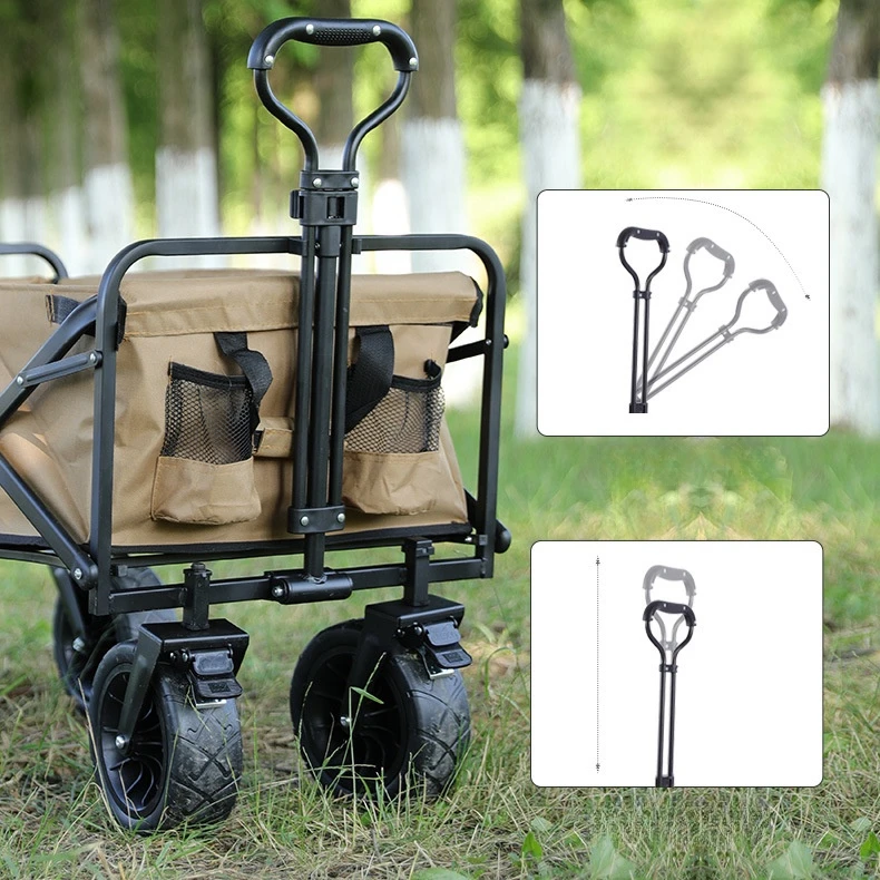 Goalfit 2024 Hot Selling Outdoor Camping Cart Multifunctional Trolley Portable Folding Wagon Shopping Trolleys Foldable 10KG